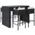 Set mobilier bar de grădină cu perne, 5 piese, negru, poliratan GartenMobel Dekor