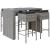 Set mobilier bar de grădină, cu perne, 5 piese, gri, poliratan GartenMobel Dekor