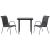 Set mobilier de grădină, 3 piese, negru, textilenă și oțel GartenMobel Dekor