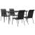 Set mobilier de grădină, 5 piese, negru, oțel și textilenă GartenMobel Dekor