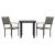 Set mobilier de grădină, 3 piese, negru, textilenă și oțel GartenMobel Dekor