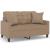 Canapea cu 2 locuri cu pernuțe, cappuccino, 120 cm, piele eco. GartenMobel Dekor