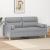 Canapea cu 2 locuri cu pernuțe, gri deschis, 140 cm, textil GartenMobel Dekor