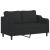 Canapea cu 2 locuri cu pernuțe, negru, 140 cm, textil GartenMobel Dekor