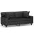 Canapea cu 2 locuri cu pernuțe, negru, 140 cm, piele ecologică GartenMobel Dekor