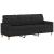 Canapea cu 3 locuri cu taburet, negru, 180 cm, material textil GartenMobel Dekor