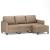 Canapea cu 3 locuri / taburet cappuccino 180 cm piele ecologică GartenMobel Dekor