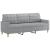 Set de canapele cu perne, 3 piese, gri deschis, textil GartenMobel Dekor