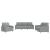 Set de canapele cu perne, 3 piese, gri deschis, textil GartenMobel Dekor