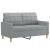 Set de canapele cu perne, 3 piese, gri deschis, textil GartenMobel Dekor