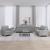 Set de canapele cu perne, 3 piese, gri deschis, textil GartenMobel Dekor