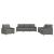 Set de canapele cu perne, 3 piese, gri închis, textil GartenMobel Dekor
