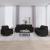 Set de canapele cu perne, 3 piese, negru, textil GartenMobel Dekor