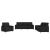 Set de canapele cu perne, 3 piese, negru, textil GartenMobel Dekor
