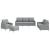Set de canapele cu perne, 4 piese, gri deschis, textil GartenMobel Dekor