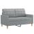 Set de canapele cu perne, 4 piese, gri deschis, textil GartenMobel Dekor