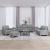 Set de canapele cu perne, 4 piese, gri deschis, textil GartenMobel Dekor