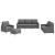 Set de canapele cu perne, 4 piese, gri închis, textil GartenMobel Dekor