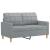 Set de canapele cu perne, 3 piese, gri deschis, textil GartenMobel Dekor