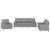 Set de canapele cu perne, 3 piese, gri deschis, textil GartenMobel Dekor