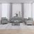 Set de canapele cu perne, 3 piese, gri deschis, textil GartenMobel Dekor