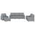 Set de canapele cu perne, 4 piese, gri deschis, material textil GartenMobel Dekor