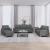 Set de canapele cu perne, 4 piese, gri închis, material textil GartenMobel Dekor
