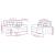 Set de canapele cu perne, 2 piese, gri deschis, textil GartenMobel Dekor