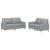 Set de canapele cu perne, 2 piese, gri deschis, textil GartenMobel Dekor