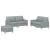 Set de canapele cu perne, 3 piese, gri deschis, textil GartenMobel Dekor