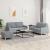 Set de canapele cu perne, 3 piese, gri deschis, textil GartenMobel Dekor