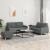 Set de canapele cu perne, 3 piese, gri închis, textil GartenMobel Dekor