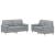 Set de canapele cu perne, 2 piese, gri deschis, material textil GartenMobel Dekor