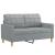 Set de canapele cu perne, 2 piese, gri deschis, material textil GartenMobel Dekor