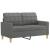 Set de canapele cu perne, 2 piese, gri închis, material textil GartenMobel Dekor