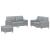 Set de canapele cu perne, 3 piese, gri deschis, textil GartenMobel Dekor