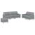 Set de canapele cu perne, 3 piese, gri deschis, textil GartenMobel Dekor