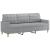 Set de canapele cu perne, 3 piese, gri deschis, textil GartenMobel Dekor