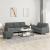 Set de canapele cu perne, 3 piese, gri închis, textil GartenMobel Dekor