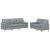 Set de canapele cu perne, 2 piese, gri deschis, material textil GartenMobel Dekor
