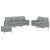 Set de canapele cu perne, 3 piese, gri deschis, textil GartenMobel Dekor