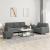 Set de canapele cu perne, 3 piese, gri închis, textil GartenMobel Dekor