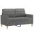 Set de canapele cu perne, 3 piese, gri închis, textil GartenMobel Dekor