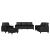 Set de canapele cu perne, 4 piese, negru, piele ecologică GartenMobel Dekor