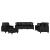 Set de canapele cu perne, 4 piese, negru, piele ecologică GartenMobel Dekor