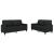 Set de canapele cu perne, 2 piese, negru, piele ecologică GartenMobel Dekor