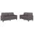 Set de canapele cu perne, 2 piese, gri, piele ecologică GartenMobel Dekor