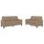 Set de canapele cu perne, 2 piese, cappuccino, piele ecologică GartenMobel Dekor
