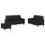 Set de canapele cu perne, 3 piese, negru, piele ecologică GartenMobel Dekor