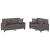 Set de canapele cu perne, 2 piese, gri, piele ecologică GartenMobel Dekor
